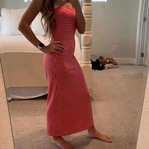 Zara midi bodycon dress red size small